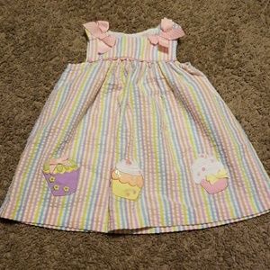 Seersucker Pastel Cupcake Dress
